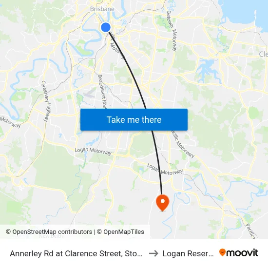 Annerley Rd at Clarence Street, Stop 7 to Logan Reserve map
