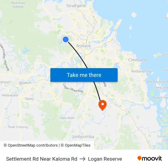 Settlement Rd Near Kaloma Rd to Logan Reserve map