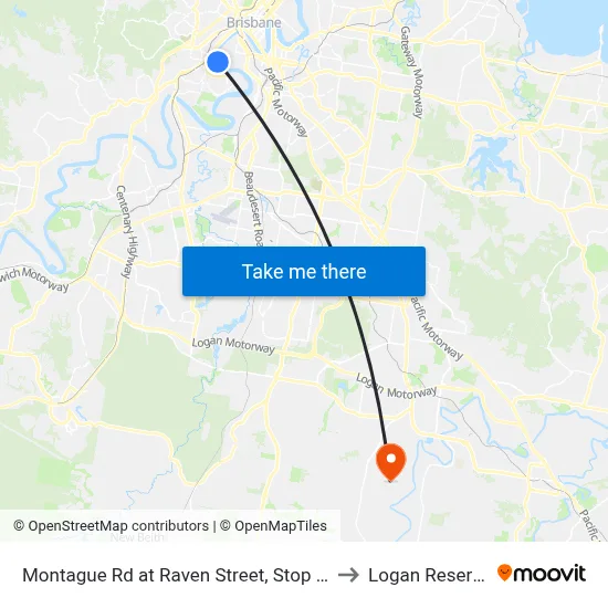 Montague Rd at Raven Street, Stop 12 to Logan Reserve map