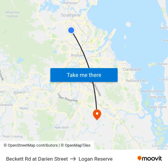 Beckett Rd at Darien Street to Logan Reserve map