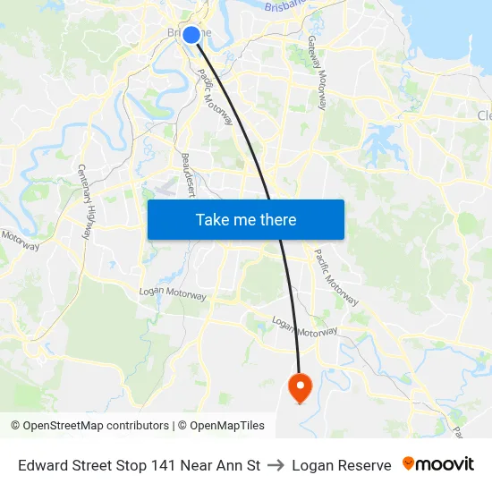 Edward Street Stop 141 Near Ann St to Logan Reserve map