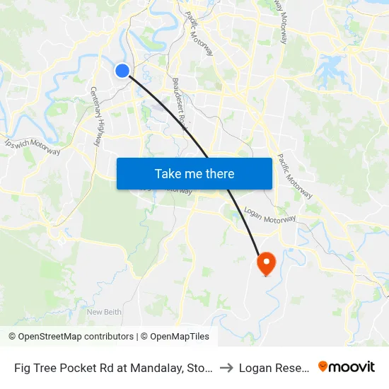 Fig Tree Pocket Rd at Mandalay, Stop 44 to Logan Reserve map