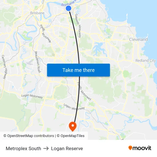 Metroplex South to Logan Reserve map