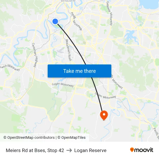 Meiers Rd at Bses, Stop 42 to Logan Reserve map