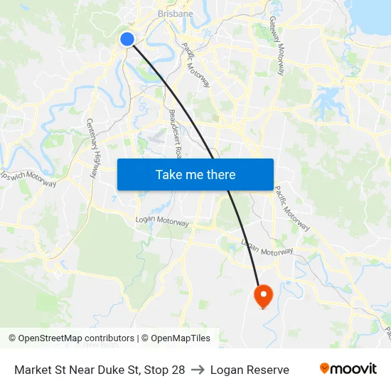 Market St Near Duke St, Stop 28 to Logan Reserve map