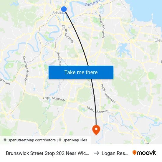 Brunswick Street Stop 202 Near Wickham St to Logan Reserve map
