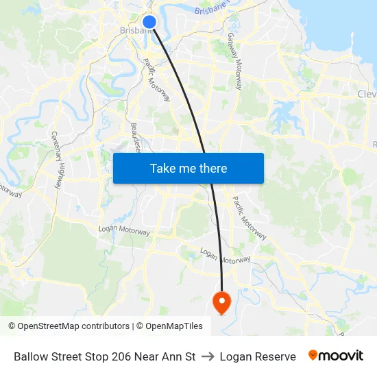 Ballow Street Stop 206 Near Ann St to Logan Reserve map