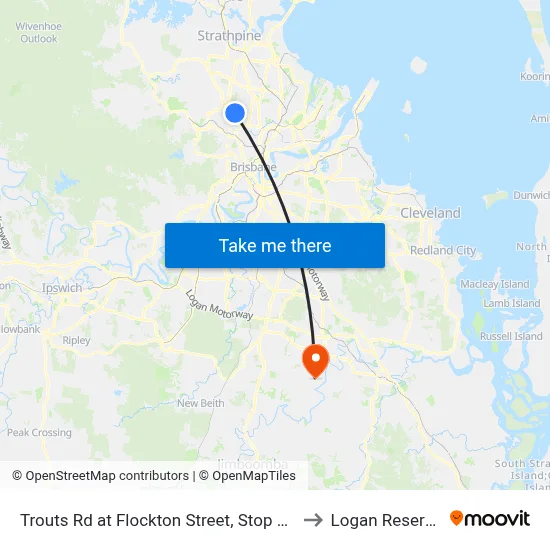 Trouts Rd at Flockton Street, Stop 43 to Logan Reserve map