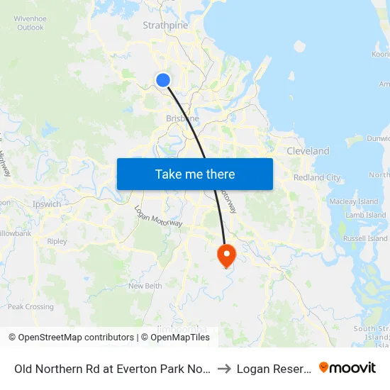 Old Northern Rd at Everton Park North to Logan Reserve map