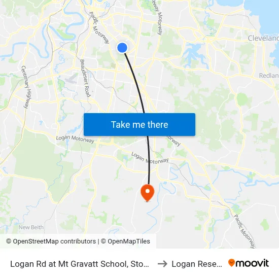 Logan Rd at Mt Gravatt School, Stop 35s to Logan Reserve map