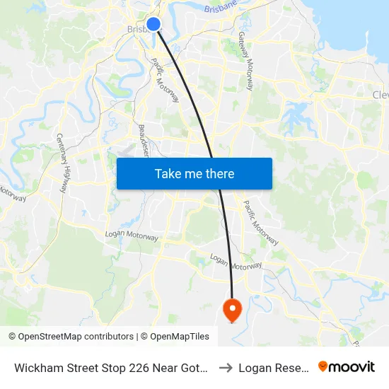 Wickham Street Stop 226 Near Gotha St to Logan Reserve map
