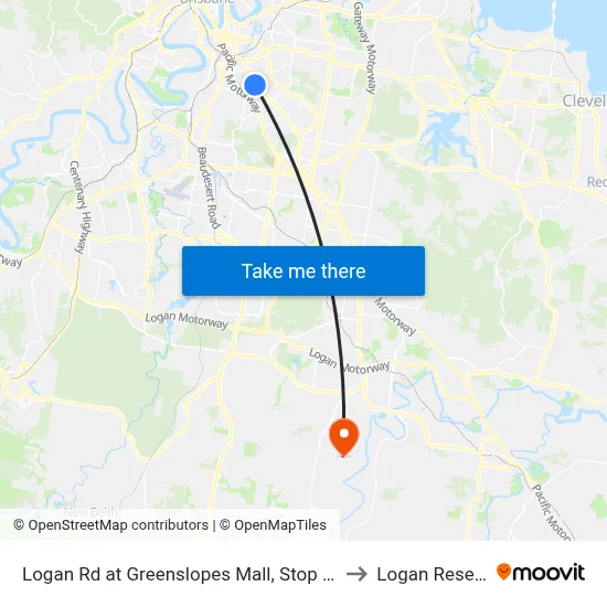 Logan Rd at Greenslopes Mall, Stop 25/24 to Logan Reserve map