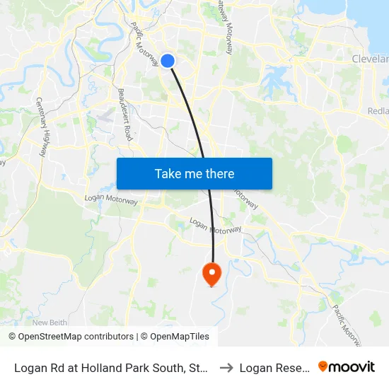 Logan Rd at Holland Park South, Stop 31 to Logan Reserve map