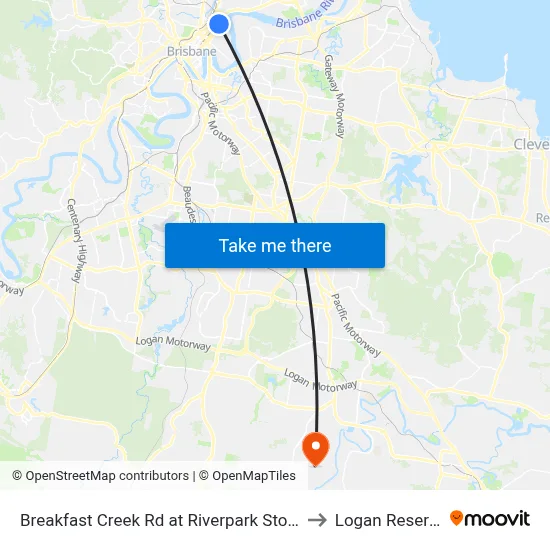 Breakfast Creek Rd at Riverpark Stop 9 to Logan Reserve map