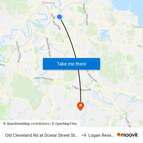 Old Cleveland Rd at Dowar Street Stop 20 to Logan Reserve map