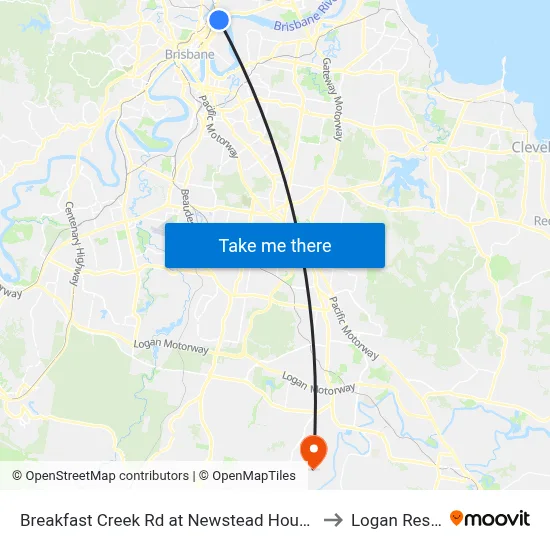 Breakfast Creek Rd at Newstead House, Stop 12 to Logan Reserve map