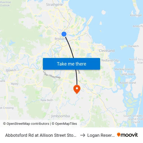 Abbotsford Rd at Allison Street Stop 16 to Logan Reserve map
