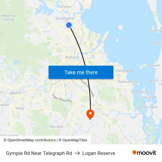 Gympie Rd Near Telegraph Rd to Logan Reserve map