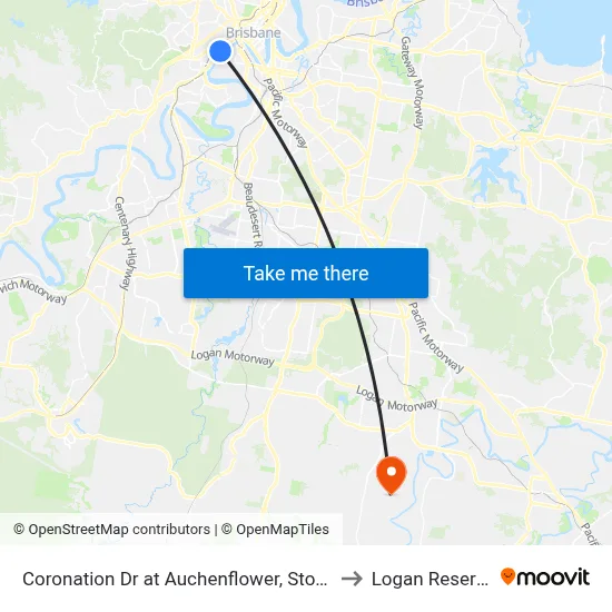 Coronation Dr at Auchenflower, Stop 7 to Logan Reserve map