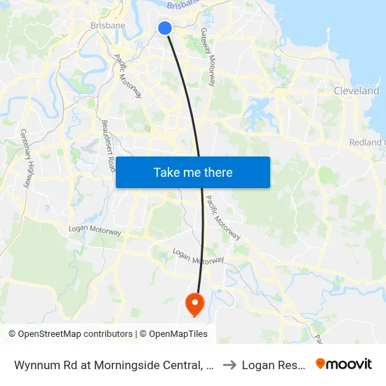 Wynnum Rd at Morningside Central, Stop 30 to Logan Reserve map
