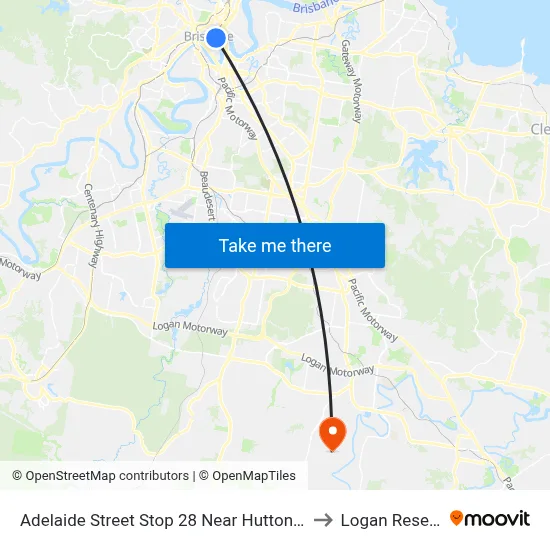 Adelaide Street Stop 28 Near Hutton Lane to Logan Reserve map