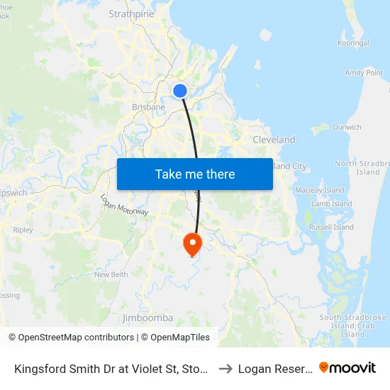 Kingsford Smith Dr at Violet St, Stop 35 to Logan Reserve map