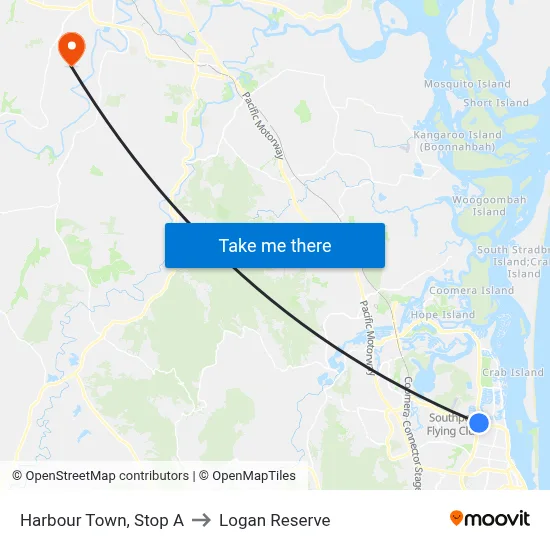 Harbour Town, Stop A to Logan Reserve map