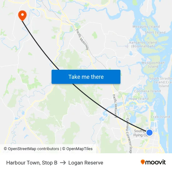 Harbour Town, Stop B to Logan Reserve map