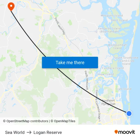 Sea World to Logan Reserve map