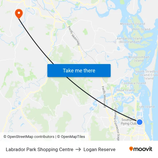 Labrador Park Shopping Centre to Logan Reserve map