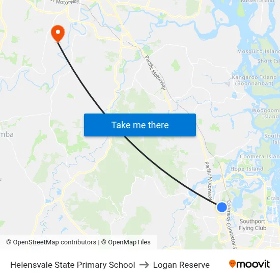 Helensvale State Primary School to Logan Reserve map