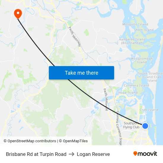 Brisbane Rd at Turpin Road to Logan Reserve map