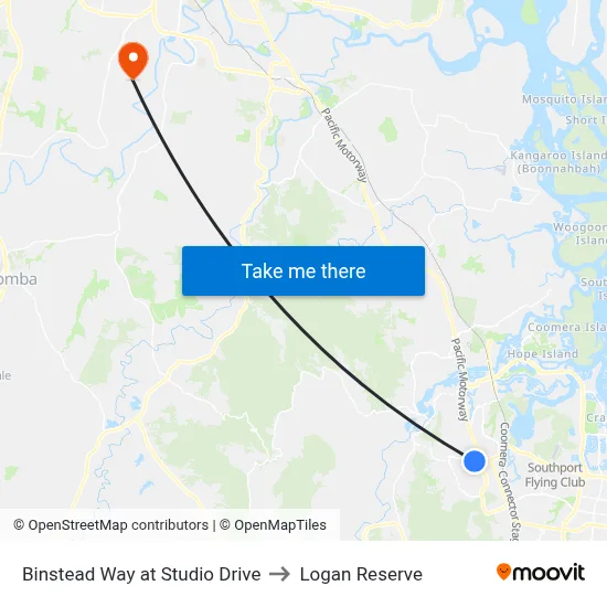 Binstead Way at Studio Drive to Logan Reserve map