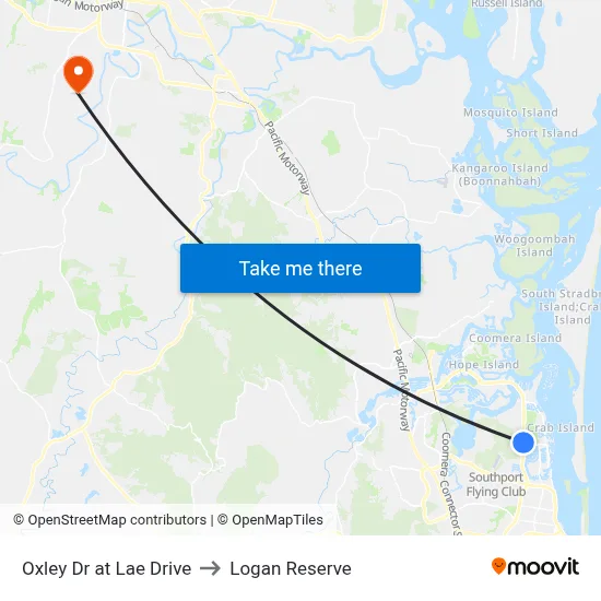Oxley Dr at Lae Drive to Logan Reserve map