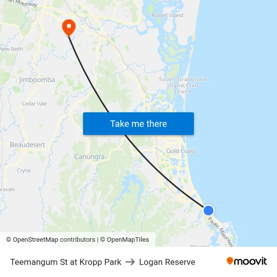Teemangum St at Kropp Park to Logan Reserve map