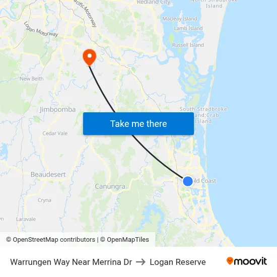 Warrungen Way Near Merrina Dr to Logan Reserve map