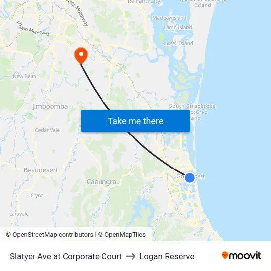 Slatyer Ave at Corporate Court to Logan Reserve map