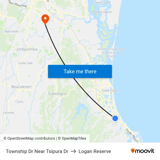 Township Dr Near Tsipura Dr to Logan Reserve map