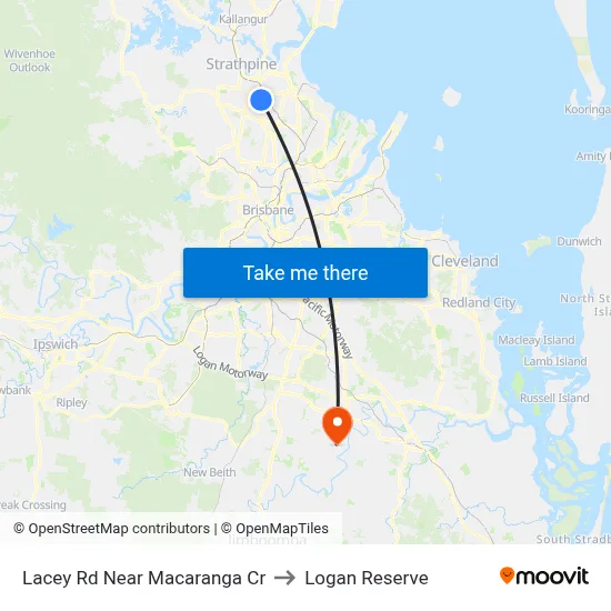 Lacey Rd Near Macaranga Cr to Logan Reserve map