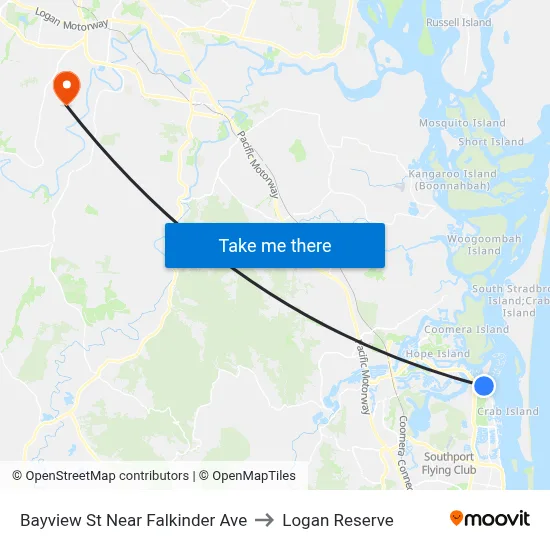 Bayview St Near Falkinder Ave to Logan Reserve map