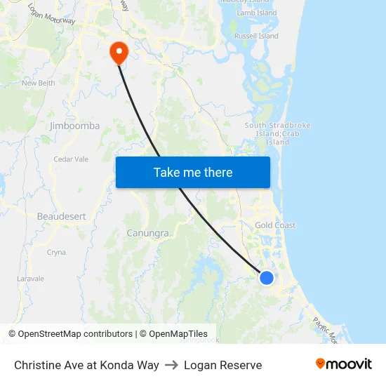 Christine Ave at Konda Way to Logan Reserve map