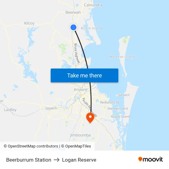 Beerburrum Station to Logan Reserve map