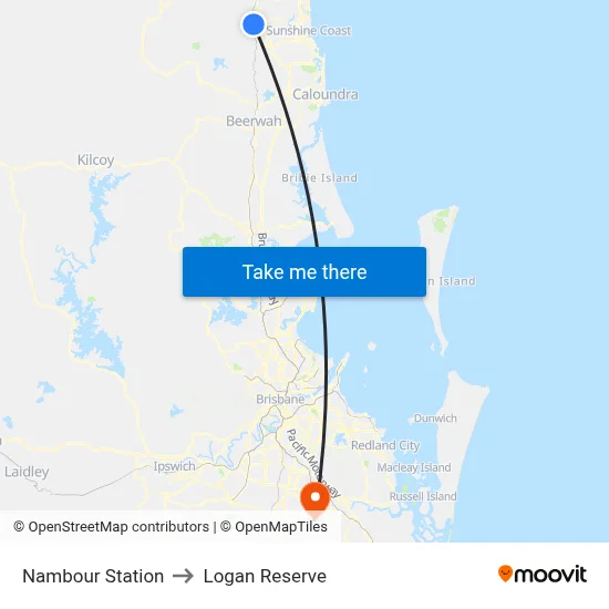 Nambour Station to Logan Reserve map