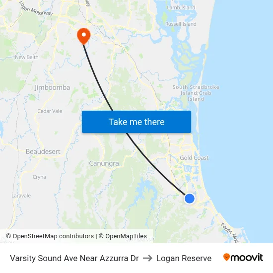 Varsity Sound Ave Near Azzurra Dr to Logan Reserve map