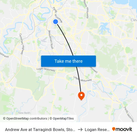 Andrew Ave at Tarragindi Bowls, Stop 38a to Logan Reserve map