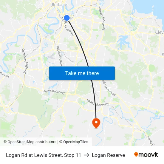 Logan Rd at Lewis Street, Stop 11 to Logan Reserve map