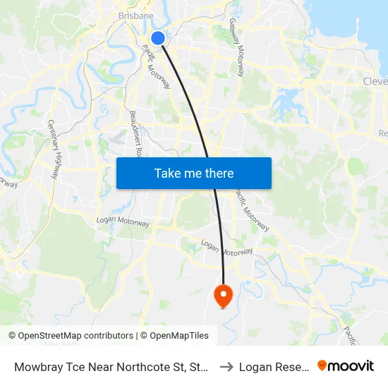 Mowbray Tce Near Northcote St, Stop 13 to Logan Reserve map