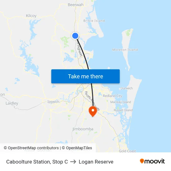Caboolture Station, Stop C to Logan Reserve map