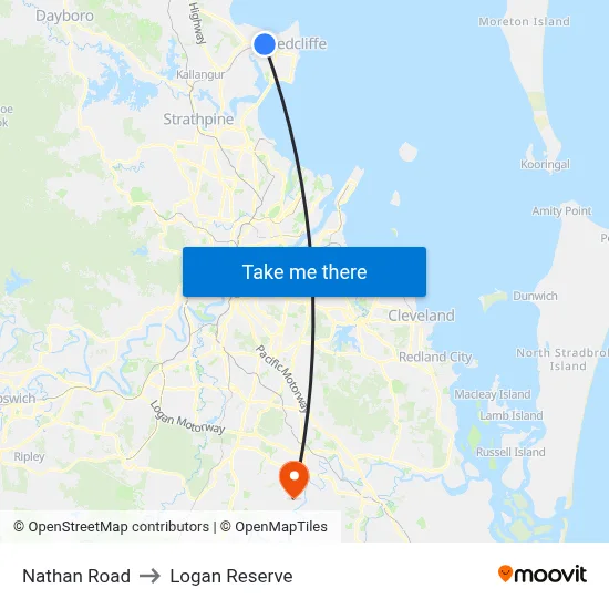Nathan Road to Logan Reserve map