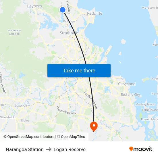 Narangba Station to Logan Reserve map